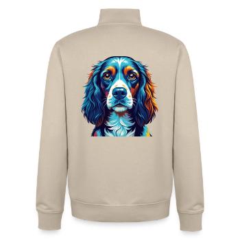 Norfolk Spaniel Hunderasse Bunte Karikatur Kawaii - Unisex Organic Zip Sweatshirt von Stanley/Stella - Cremebeige - Hinten - AI Model Male 185 dark (185cm)
