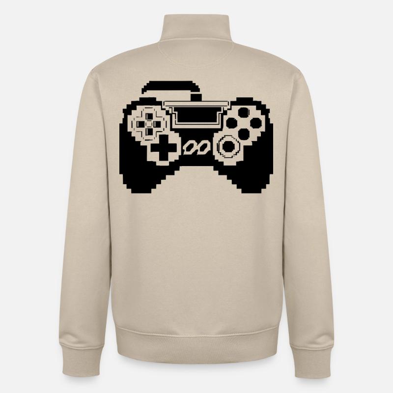 Gamepad Pixel Graphics - Unisex Organic Zip Sweatshirt by Stanley/Stella - desert dust