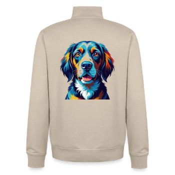 Poitevin Hound Hunderasse Bunte Karikatur Kawaii - Unisex Organic Zip Sweatshirt von Stanley/Stella - Cremebeige - Hinten - AI Model Male 185 dark (185cm)