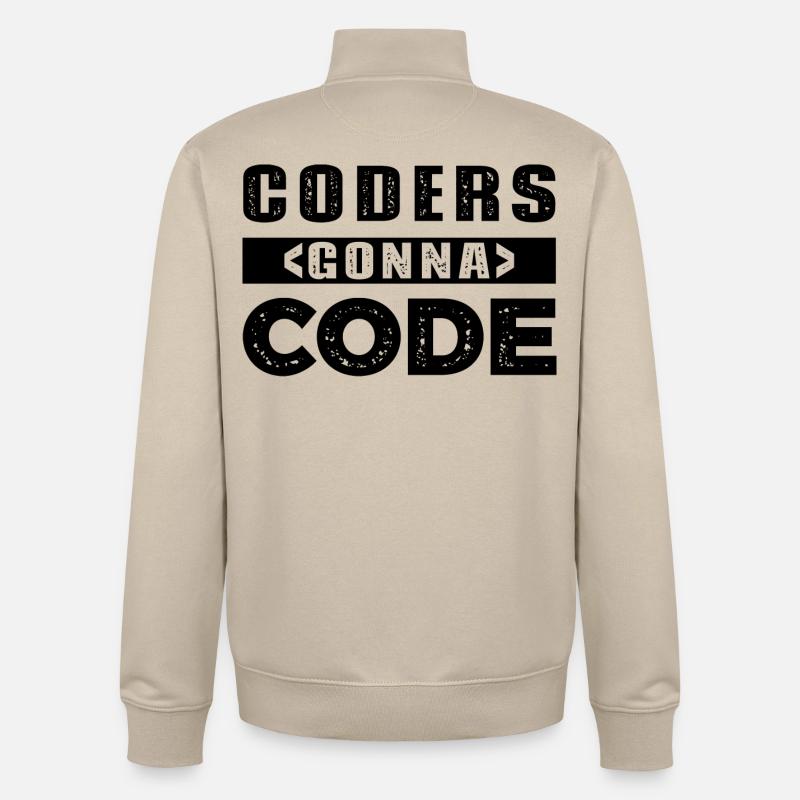 Coders going to Code - Unisex Organic Zip Sweatshirt by Stanley/Stella - desert dust