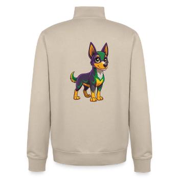 Australischer Kelpie Hund Lustige Kawaii Cartoon Clipart - Unisex Organic Zip Sweatshirt von Stanley/Stella - Cremebeige - Hinten - AI Model Male 185 dark (185cm)
