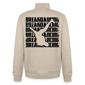 Breakdancing - Unisex Organic Zip Sweatshirt by Stanley/Stella - desert dust - Back - AI Model Male 185 dark (185cm)