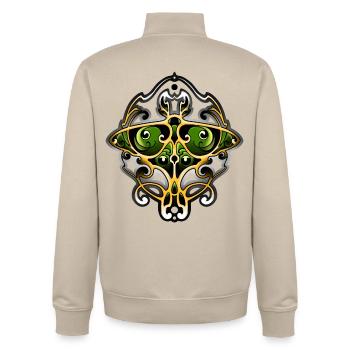 Actias Luna Jugendstil - Unisex Organic Zip Sweatshirt von Stanley/Stella - Cremebeige - Hinten - AI Model Male 185 dark (185cm)