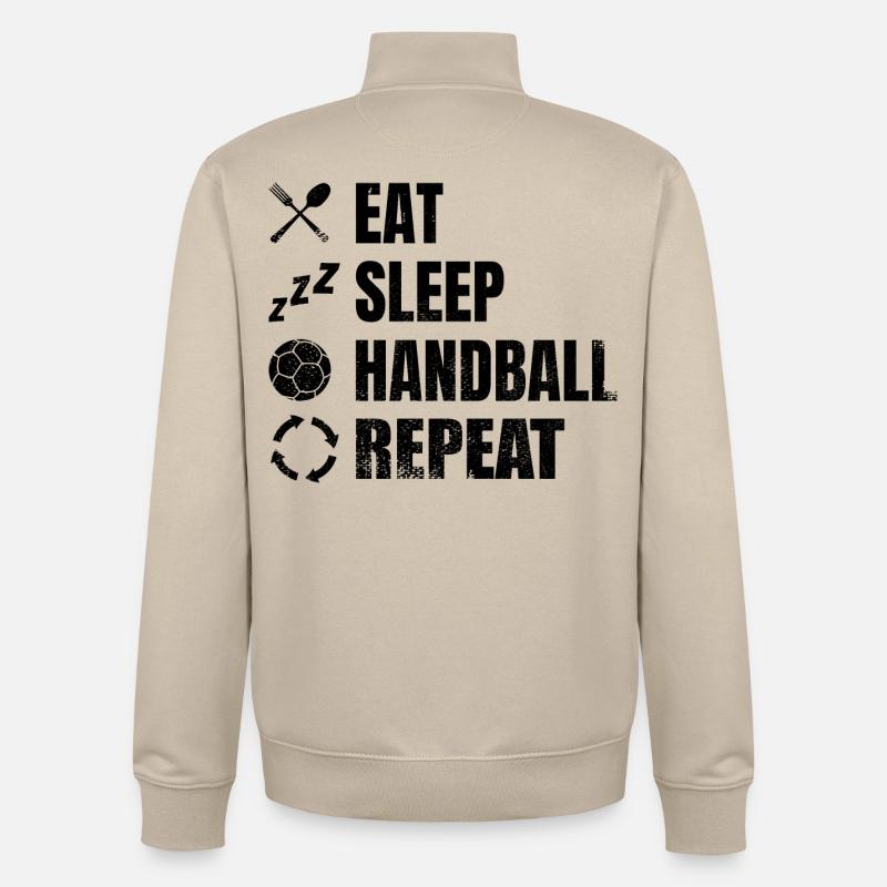 Handball Routine - Sweat zippé unisexe en coton bio Stanley/Stella - beige crème
