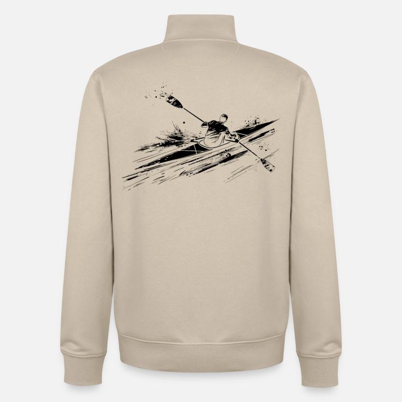 Rameur - Sweat zippé unisexe en coton bio Stanley/Stella - beige crème