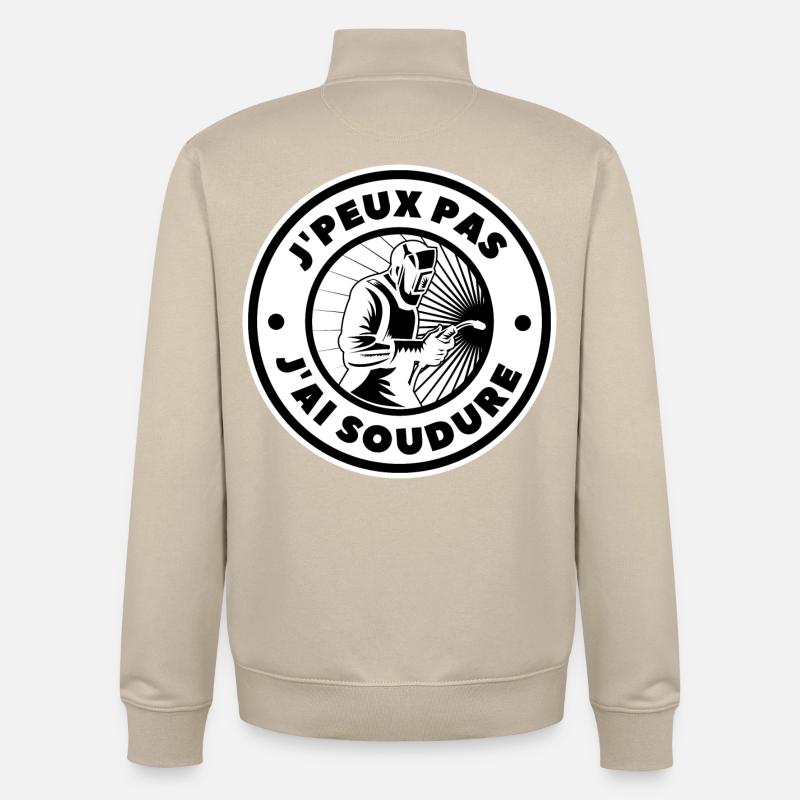 I can't I soldered - Unisex Organic Zip Sweatshirt by Stanley/Stella - desert dust