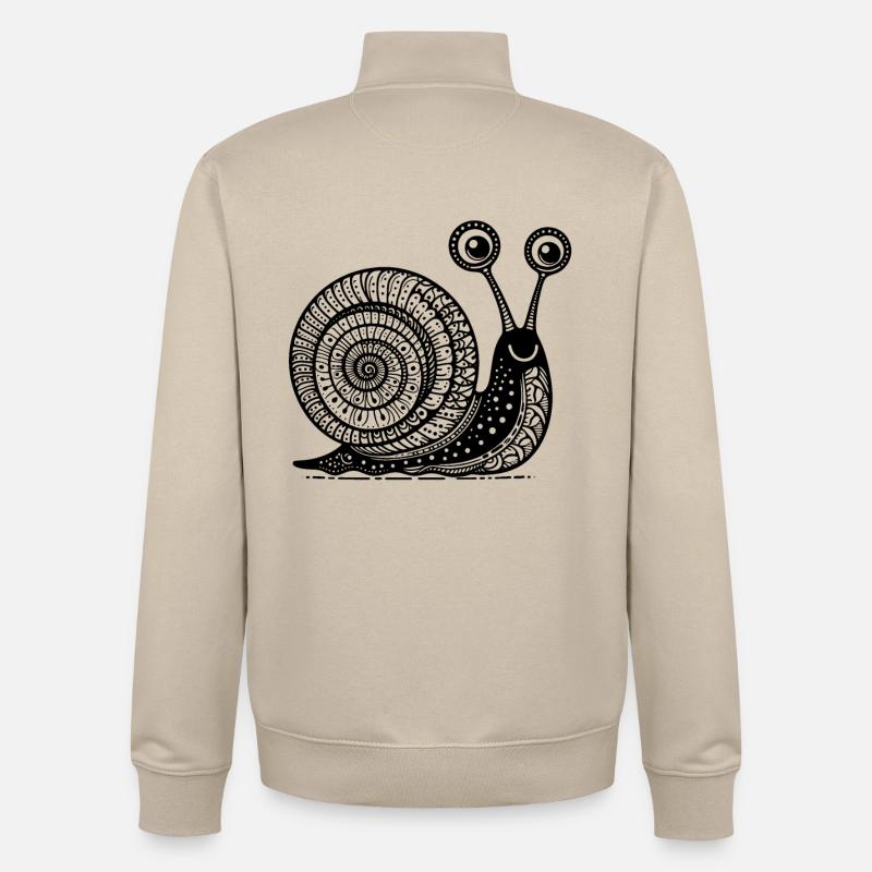 Snail's Pace: Langsame und stetige Zen-Kunst - Unisex Organic Zip Sweatshirt von Stanley/Stella - Cremebeige