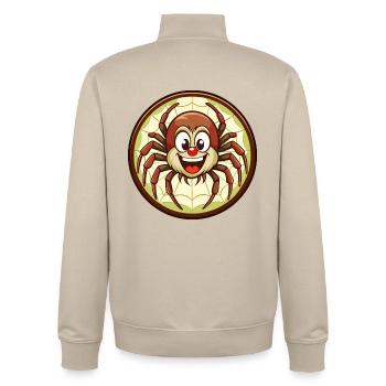 Spider Colorful Kawaii Cartoon Character Clipart - Unisex Organic Zip Sweatshirt by Stanley/Stella - desert dust - Back - AI Model Male 185 dark (185cm)