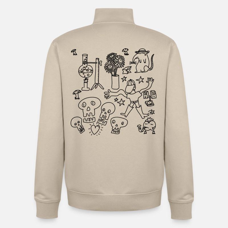 Kritzeln oder nach Hause gehen - Unisex Organic Zip Sweatshirt von Stanley/Stella - Cremebeige