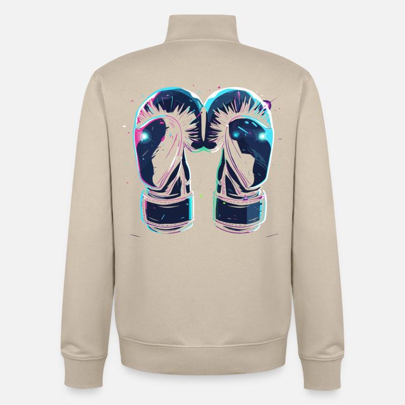 Gants de boxe Steampunk - Sweat zippé unisexe en coton bio Stanley/Stella - beige crème