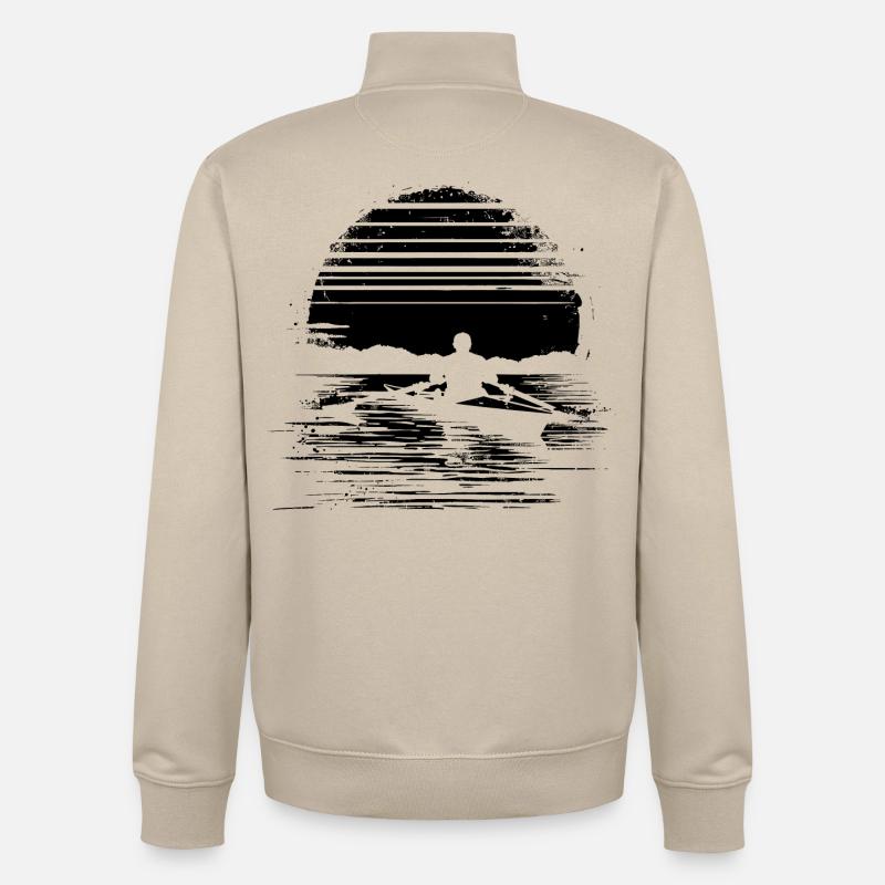 Graphismes d’aviron - Sweat zippé unisexe en coton bio Stanley/Stella - beige crème