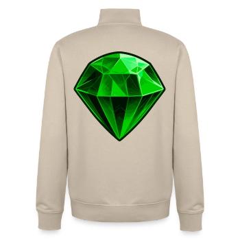 Kostbarer grüner Smaragd Edelstein - Unisex Organic Zip Sweatshirt von Stanley/Stella - Cremebeige - Hinten - AI Model Male 185 dark (185cm)