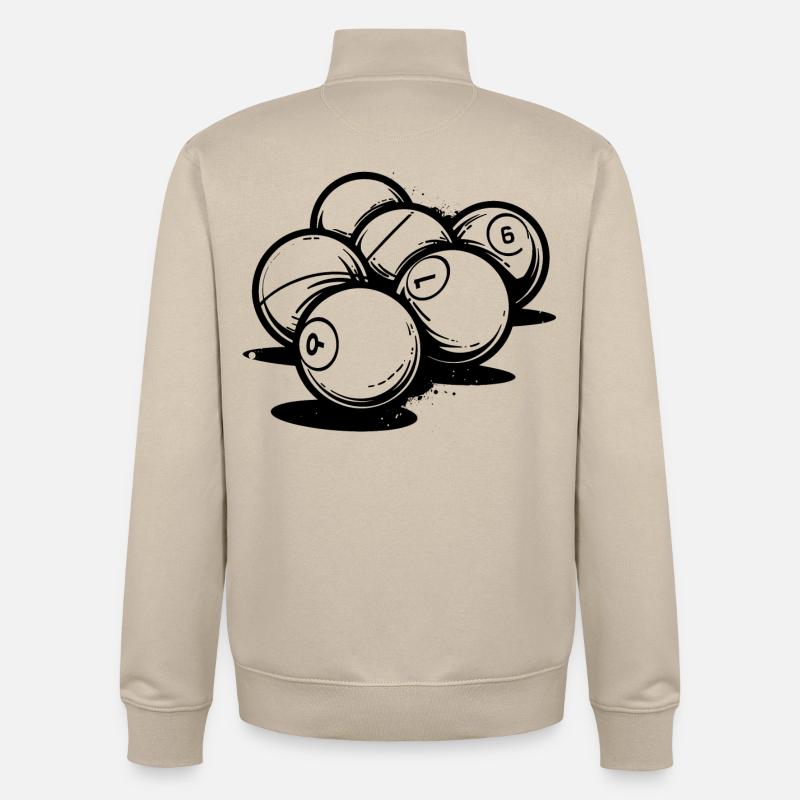 Boules de billard - Sweat zippé unisexe en coton bio Stanley/Stella - beige crème