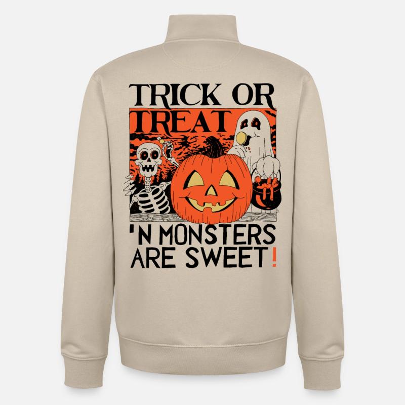 Süßes oder Saures - Unisex Organic Zip Sweatshirt von Stanley/Stella - Cremebeige