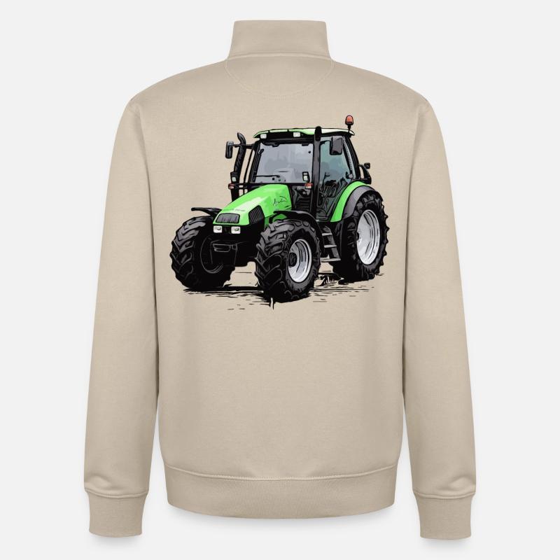 Agrotron 100 - Sweat zippé unisexe en coton bio Stanley/Stella - beige crème