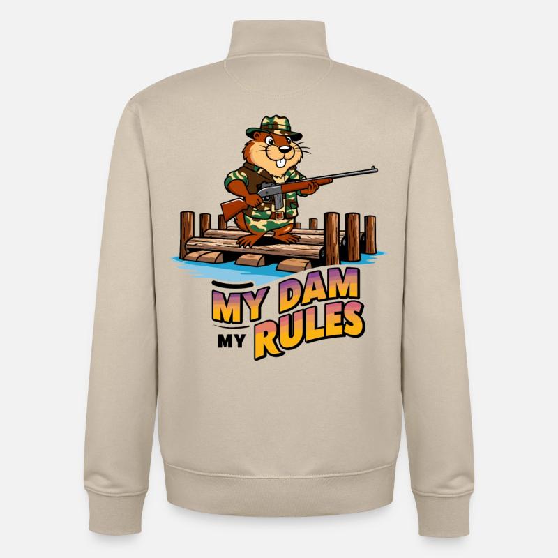 Agent de sécurité Bieber - Sweat zippé unisexe en coton bio Stanley/Stella - beige crème