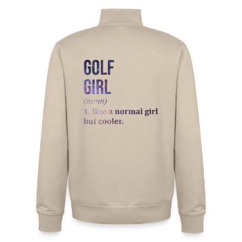 Golf - Unisex Organic Zip Sweatshirt von Stanley/Stella - Cremebeige - Hinten - AI Model Male 185 dark (185cm)