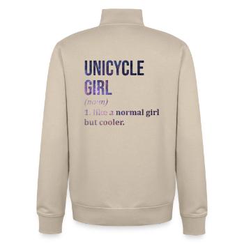 Einrad - Unisex Organic Zip Sweatshirt von Stanley/Stella - Cremebeige - Hinten - AI Model Male 185 dark (185cm)