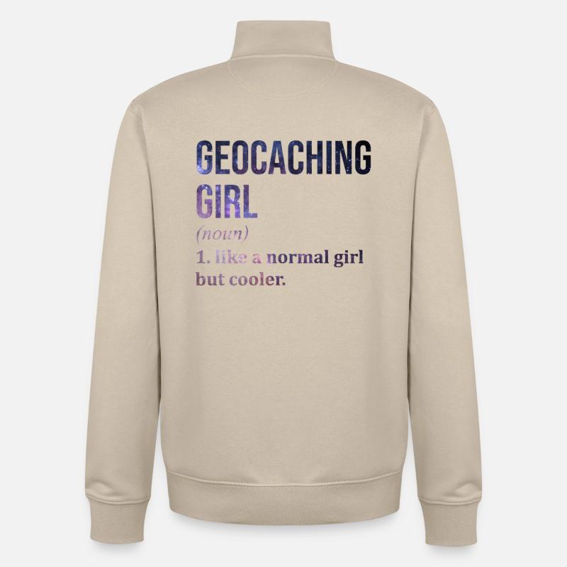 Géocaching - Sweat zippé unisexe en coton bio Stanley/Stella - beige crème