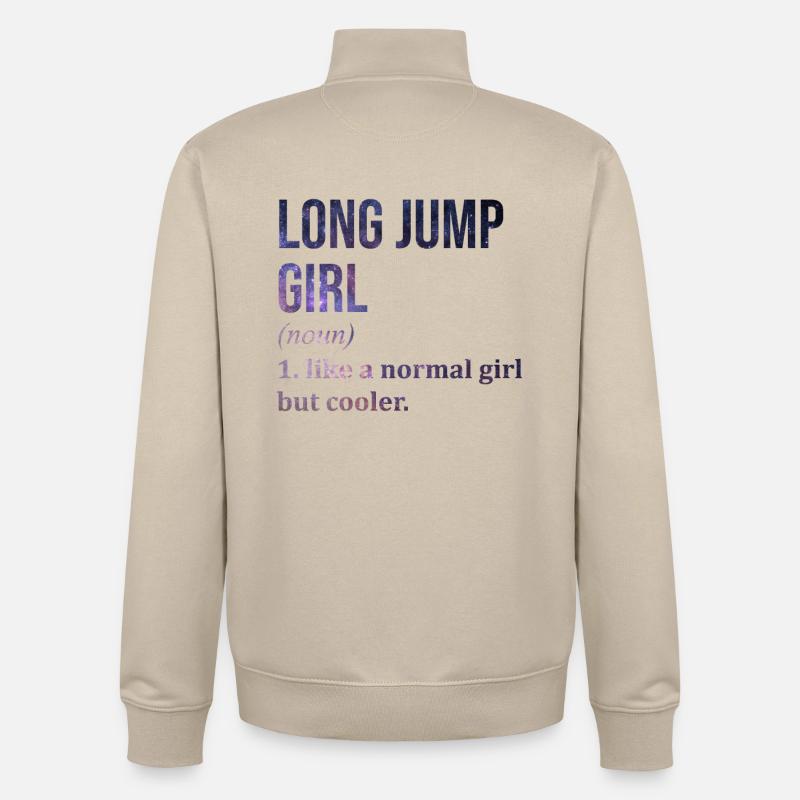 Weitsprung - Unisex Organic Zip Sweatshirt von Stanley/Stella - Cremebeige