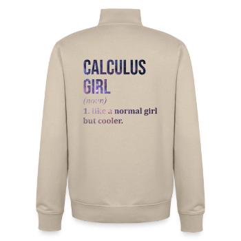calcul - Sweat zippé unisexe en coton bio Stanley/Stella - beige crème - Dos - AI Model Male 185 dark (185cm)