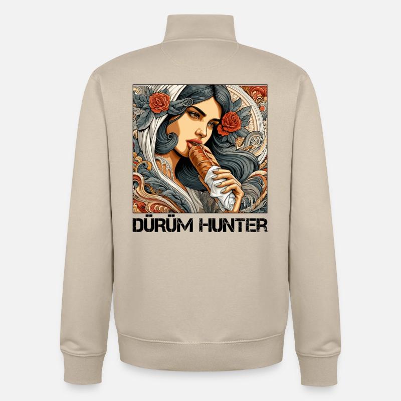 Dürüm Jäger Kebab Geschenk - Unisex Organic Zip Sweatshirt von Stanley/Stella - Cremebeige
