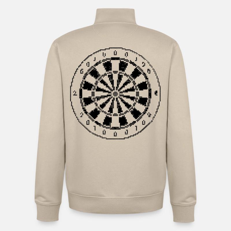 Dartscheibe Pixel Grafik - Unisex Organic Zip Sweatshirt von Stanley/Stella - Cremebeige