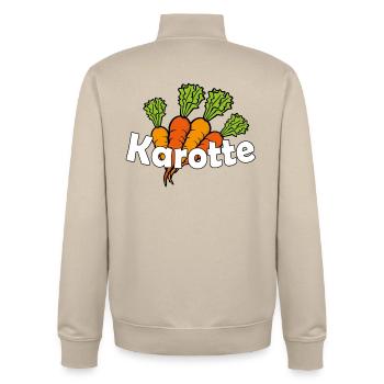 Carrot - Unisex Organic Zip Sweatshirt by Stanley/Stella - desert dust - Back - AI Model Male 185 dark (185cm)