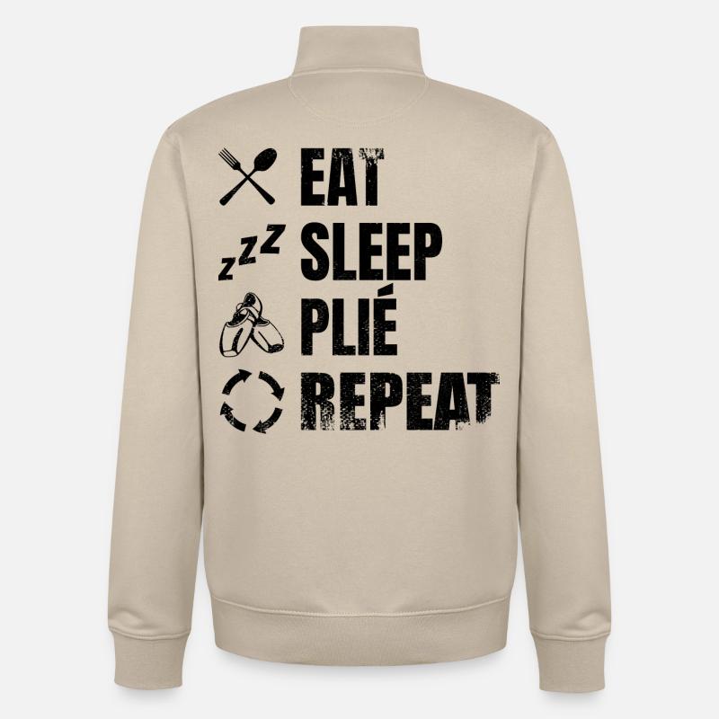 Manger dormir Plié Répéter - Sweat zippé unisexe en coton bio Stanley/Stella - beige crème