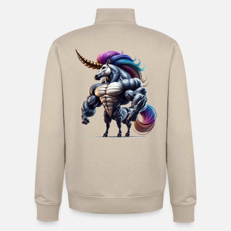 Super Einhorn - Unisex Organic Zip Sweatshirt von Stanley/Stella - Cremebeige