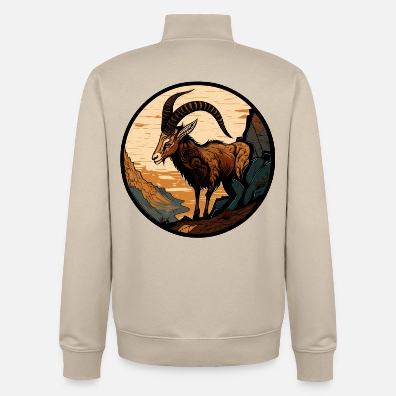 Steinbock - Unisex Organic Zip Sweatshirt von Stanley/Stella - Cremebeige