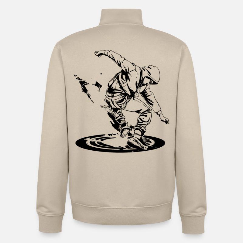Breakdancer Zeichnung - Unisex Organic Zip Sweatshirt von Stanley/Stella - Cremebeige