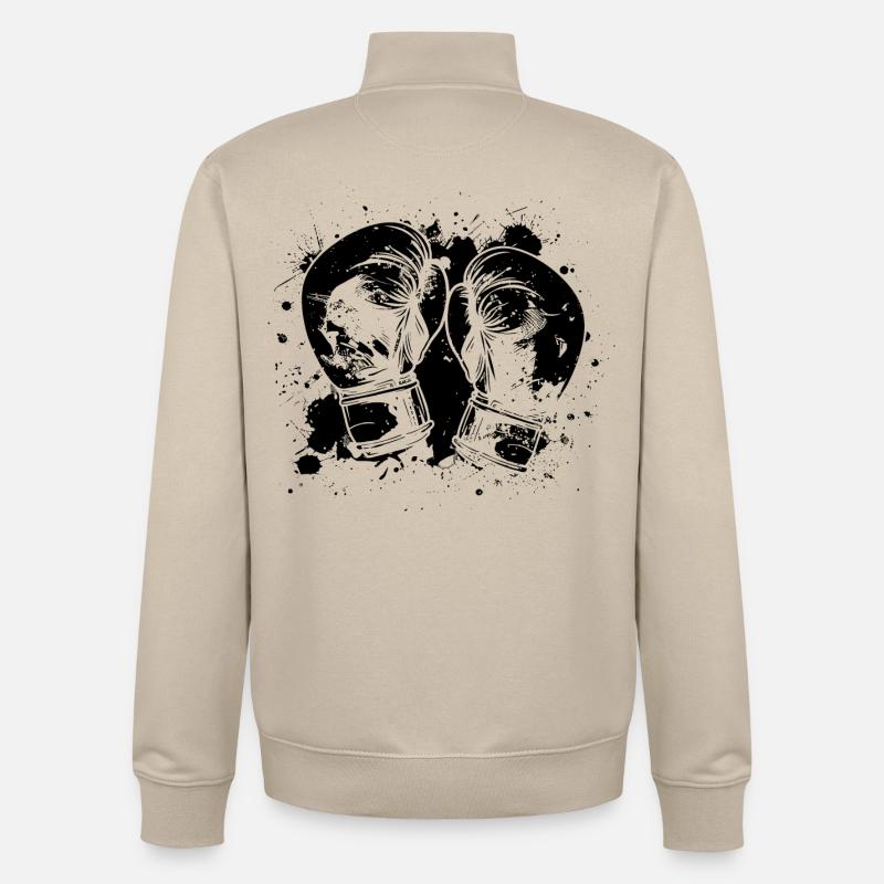 Boxe - Sweat zippé unisexe en coton bio Stanley/Stella - beige crème
