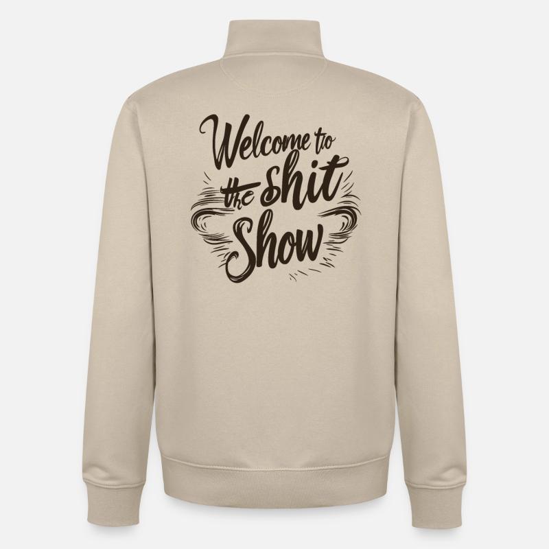Spectacle de merde - Sweat zippé unisexe en coton bio Stanley/Stella - beige crème