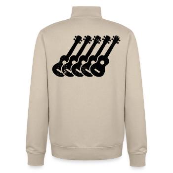 Ukulele Zeichnung - Unisex Organic Zip Sweatshirt von Stanley/Stella - Cremebeige - Hinten - AI Model Male 185 dark (185cm)