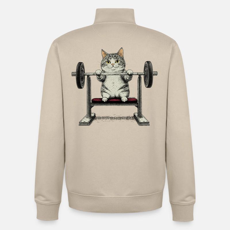 Ajustement Cat - Sweat zippé unisexe en coton bio Stanley/Stella - beige crème
