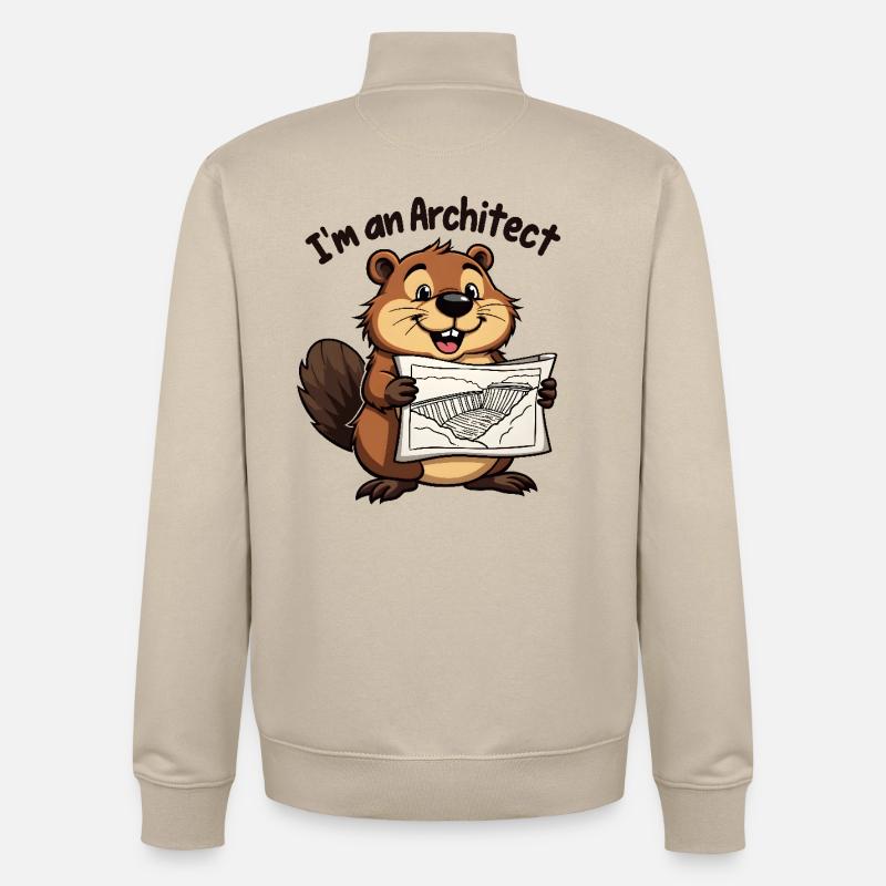 Biber Architect – Dam Builder - Unisex Organic Zip Sweatshirt by Stanley/Stella - desert dust