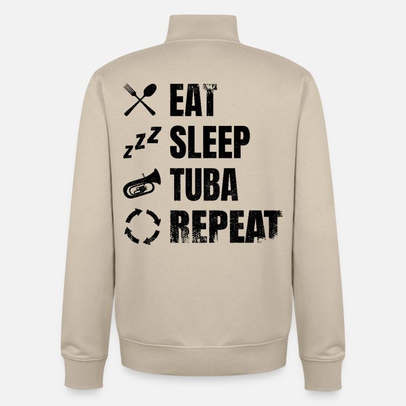 Routine quotidienne du tuba - Sweat zippé unisexe en coton bio Stanley/Stella - beige crème