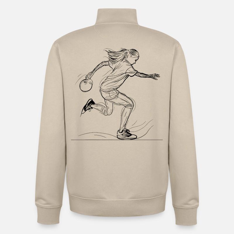 Dessin d’une joueuse melon - Sweat zippé unisexe en coton bio Stanley/Stella - beige crème