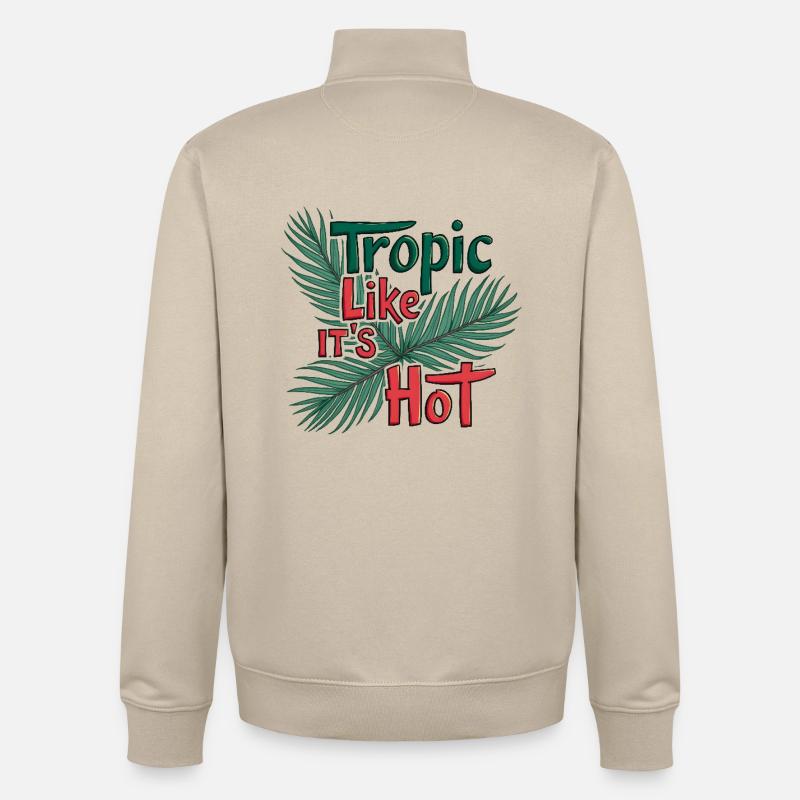 Tropique comme s’il faisait chaud - Sweat zippé unisexe en coton bio Stanley/Stella - beige crème