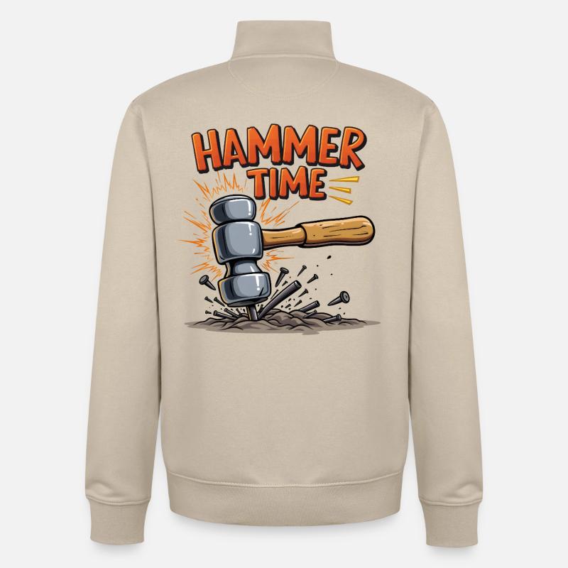 C’est un moment génial ! - Sweat zippé unisexe en coton bio Stanley/Stella - beige crème