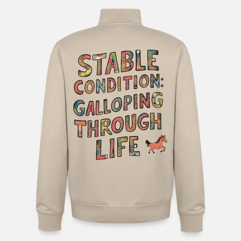 Stable condition: Galloping through life - Unisex Organic Zip Sweatshirt von Stanley/Stella - Cremebeige