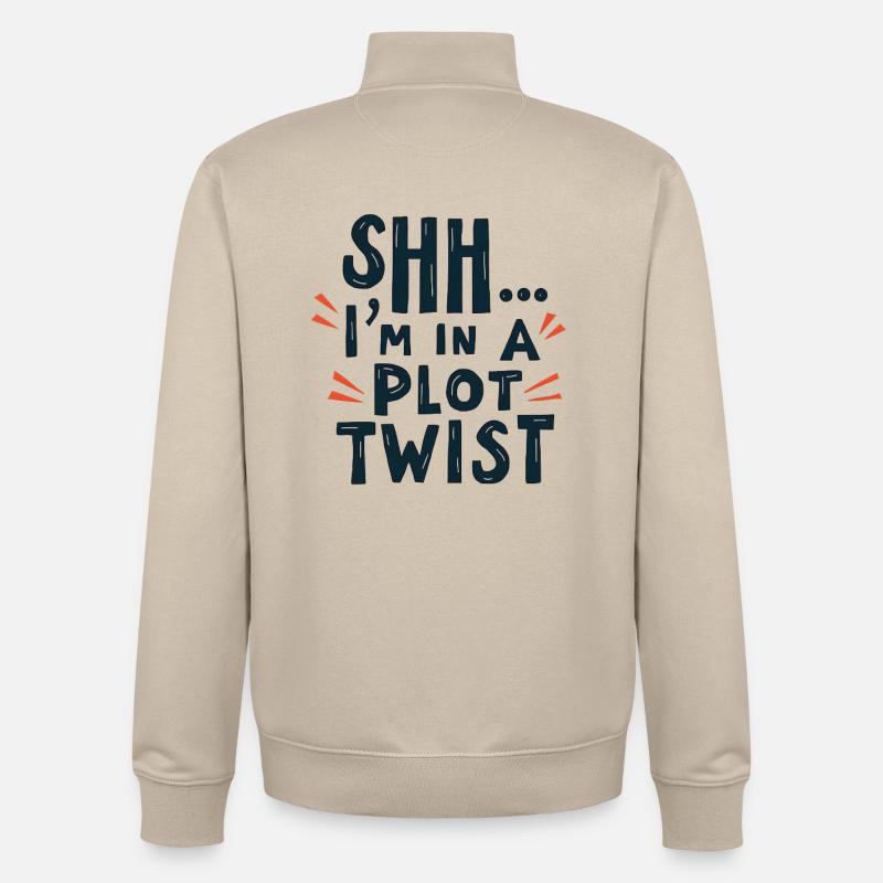 Chut... Je suis dans un rebondissement - Sweat zippé unisexe en coton bio Stanley/Stella - beige crème