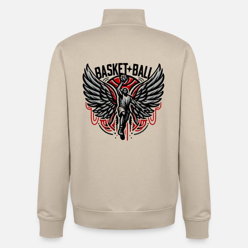 Basket-ball - Sweat zippé unisexe en coton bio Stanley/Stella - beige crème