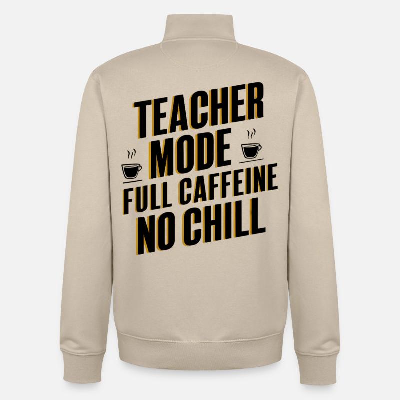 Mode enseignant Full Caffeine - Sweat zippé unisexe en coton bio Stanley/Stella - beige crème