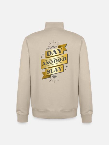 Another Day Another Slay Banner - Unisex Organic Zip Sweatshirt by Stanley/Stella - desert dust