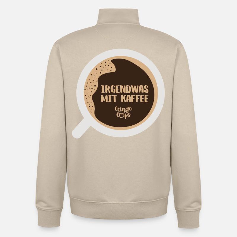 Irgendwas mit Kaffee - Unisex Organic Zip Sweatshirt von Stanley/Stella - Cremebeige