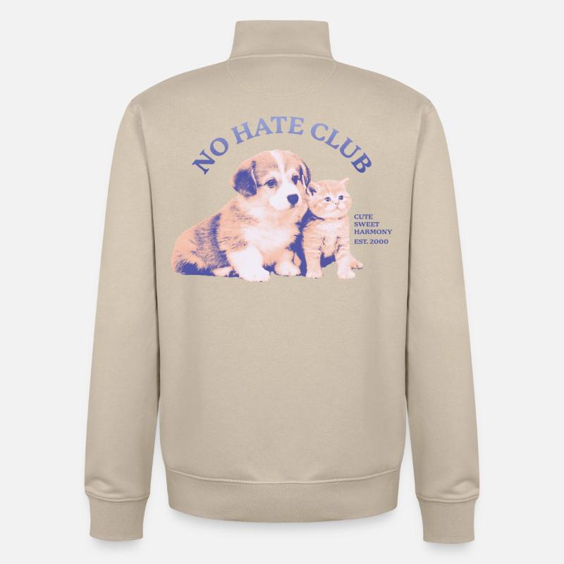No Hate Club – Douce harmonie - Sweat zippé unisexe en coton bio Stanley/Stella - beige crème