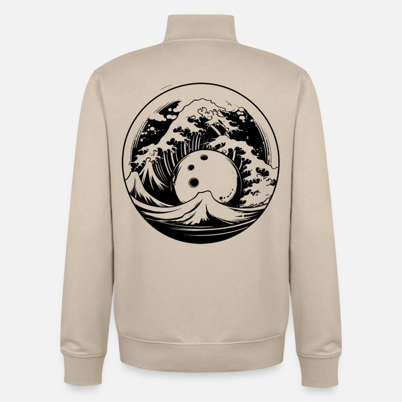 Bowling - Sweat zippé unisexe en coton bio Stanley/Stella - beige crème