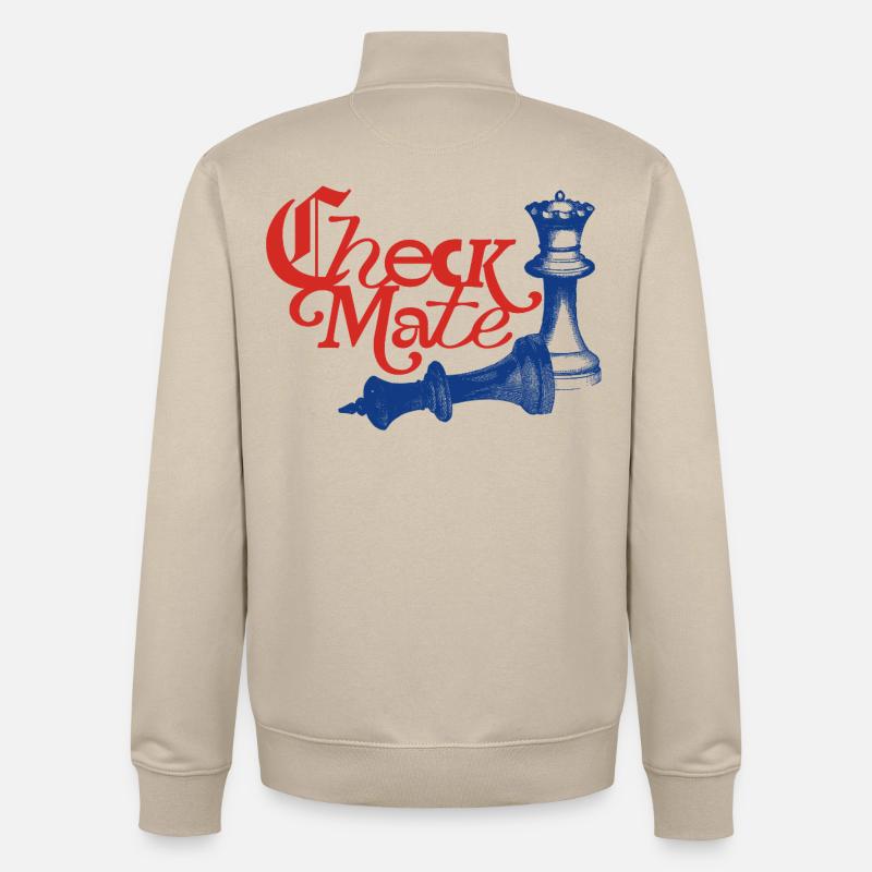 Check Mate Statement - Unisex Organic Zip Sweatshirt von Stanley/Stella - Cremebeige